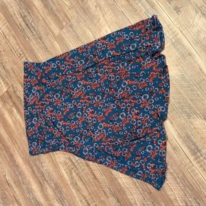 LuLaRoe xl floral print azure skirt
